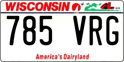 WI license plate 785VRG