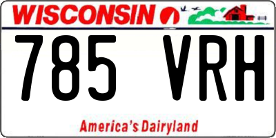 WI license plate 785VRH
