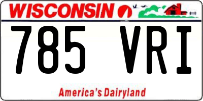 WI license plate 785VRI
