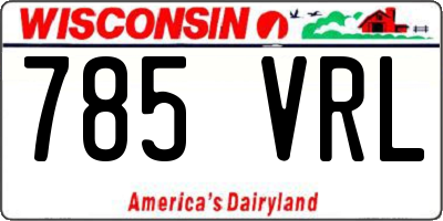 WI license plate 785VRL