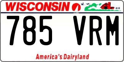 WI license plate 785VRM