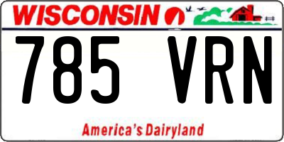 WI license plate 785VRN