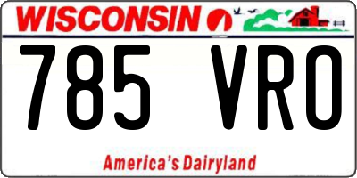 WI license plate 785VRO