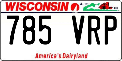 WI license plate 785VRP