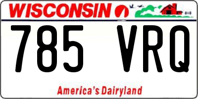 WI license plate 785VRQ