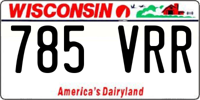 WI license plate 785VRR