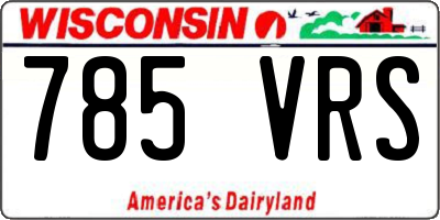 WI license plate 785VRS