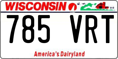 WI license plate 785VRT