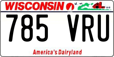 WI license plate 785VRU