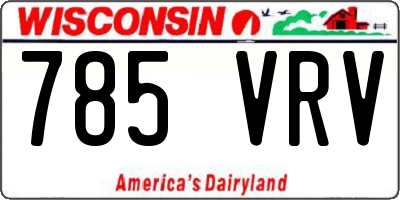 WI license plate 785VRV