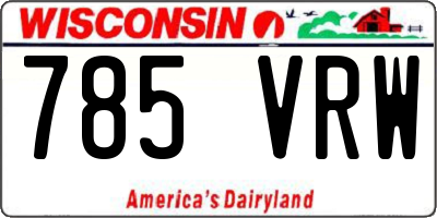 WI license plate 785VRW