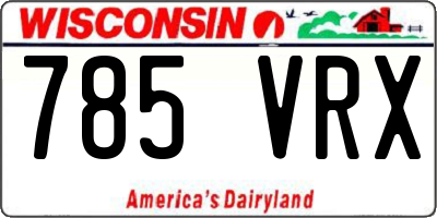 WI license plate 785VRX
