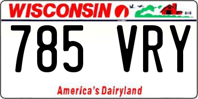 WI license plate 785VRY