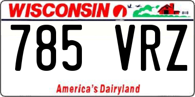 WI license plate 785VRZ