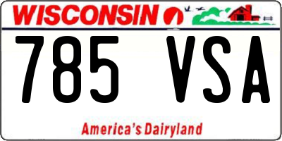 WI license plate 785VSA