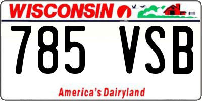 WI license plate 785VSB