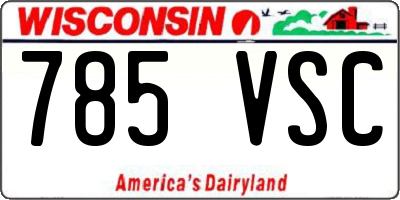 WI license plate 785VSC