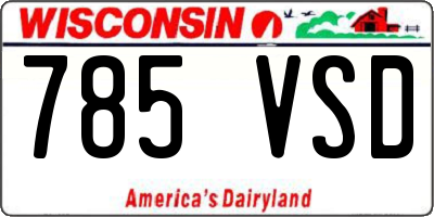 WI license plate 785VSD