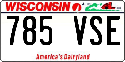 WI license plate 785VSE