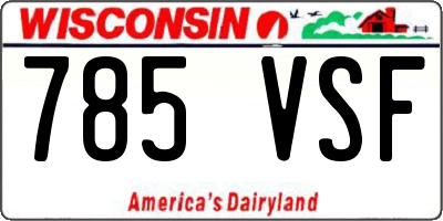 WI license plate 785VSF