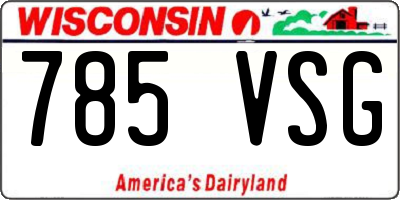 WI license plate 785VSG