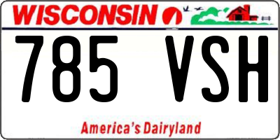 WI license plate 785VSH