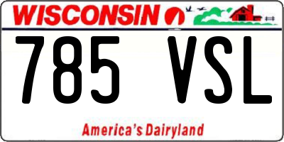 WI license plate 785VSL