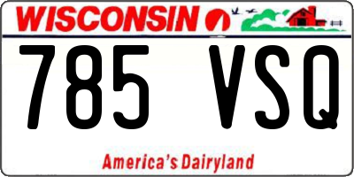 WI license plate 785VSQ