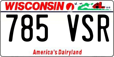 WI license plate 785VSR