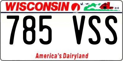 WI license plate 785VSS
