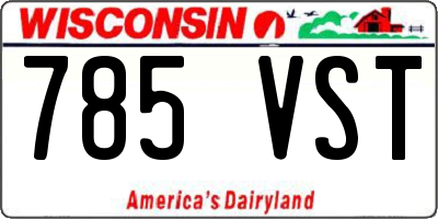 WI license plate 785VST