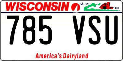 WI license plate 785VSU