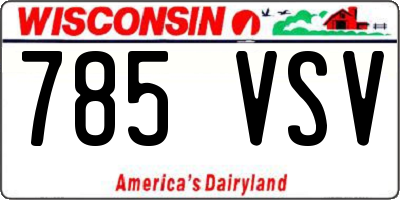 WI license plate 785VSV