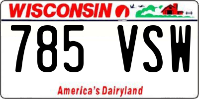 WI license plate 785VSW