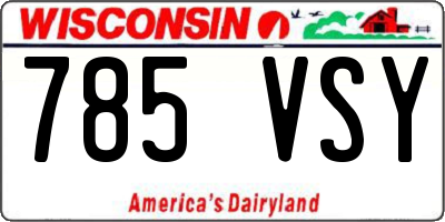 WI license plate 785VSY