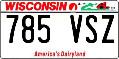 WI license plate 785VSZ