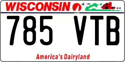 WI license plate 785VTB