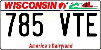 WI license plate 785VTE