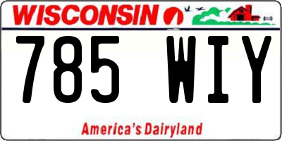 WI license plate 785WIY