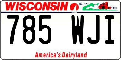 WI license plate 785WJI