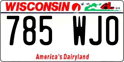 WI license plate 785WJO