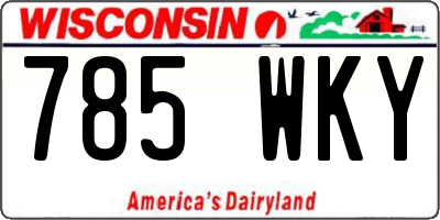 WI license plate 785WKY