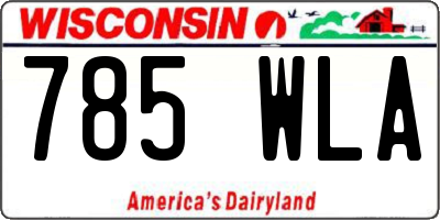 WI license plate 785WLA