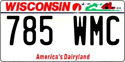 WI license plate 785WMC