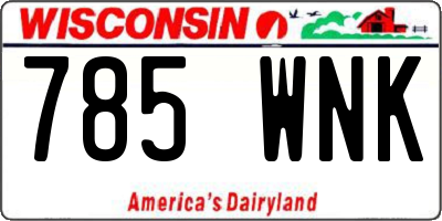 WI license plate 785WNK