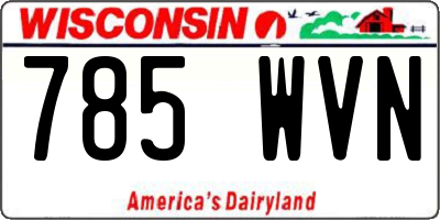WI license plate 785WVN