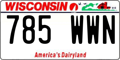 WI license plate 785WWN