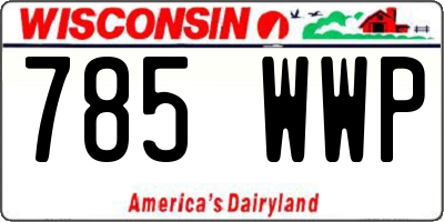 WI license plate 785WWP
