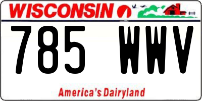 WI license plate 785WWV