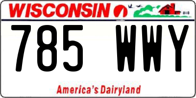 WI license plate 785WWY